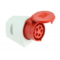 CEE WANDCONTACTDOOS 5P 16A 400V ROOD