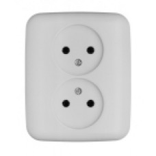 B&J INBOUW WANDCONTACTDOOS-DUB-ZONDER AARDE CREME 20-02 UJR-212-503