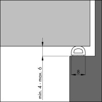 TOCHTPROFIEL TOCHTBAND D RUBBER 4-6X8 7,5 MTR WIT ELLEN