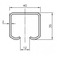 ROB SCHUIFDEURRAIL BOVENPROFIEL 35X40X2MM 120-4 MTR