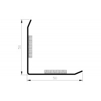 HOEKBESCHERMER MET KNIK ZELFKLEVEND 50X1500MM RVS