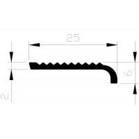 ALUMINIUM BLANK TRAPKANT MET NEUS 25X2