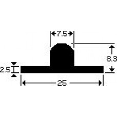 SCHUIFDEUR RAIL 25MM MESSING