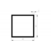 ALUMINIUM BLANK BUIS VIERKANT 40X40X2