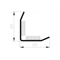 HOEKBESCHERMER MET KNIK ZELFKLEVEND 25X 25X3000 RVS