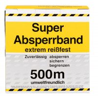 AFZETBAND-MARKERINGSLINT GEEL/ZWART 80MMX500MTR IN DOOS