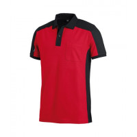 POLO SHIRT KONRAD ROOD/ZWART MAAT L