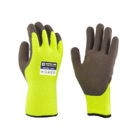 HANDSCHOEN ACRYL WINTER HS GEEL FOAM-LATEX GECOAD M 10 P.P.