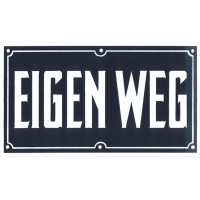 BORD ZWART 100X175MM "EIGEN WEG"