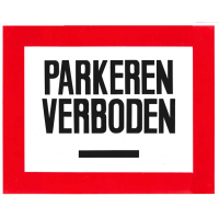 BORD WIT-ROOD 135X195MM "PARKEREN VERBODEN"