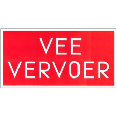 BORD ROOD 140X280MM "VEEVERVOER"