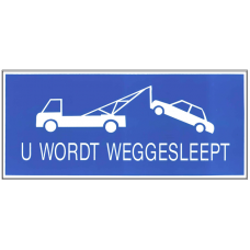 BORD BLAUW 155X350MM "U WORDT WEGGESLEEPT"