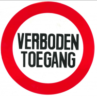 RONDBORD WIT M.RODE RAND 235MM TEKST "VERBODEN TOEGANG"