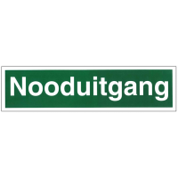 BORD GROEN 75X300MM "NOODUITGANG"