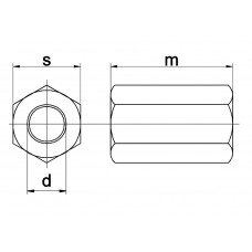 KOPPELMOER L=3XD DIN 6334 A2 M 6 GVP