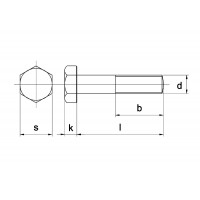 ZESKANTBOUT DEELDRAAD DIN 931 8.8 ELEKTROLYTISCH VERZINKT M20 X 150