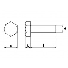 TAPBOUT DIN 933 RVS A2 M16 X 65