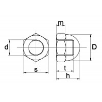 DOPMOER DIN 1587 6 EV M6+OPGELASTE KAP