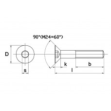 BINNENZESKANTBOUT PLATKOP DIN 7991 A2 M3 X 16