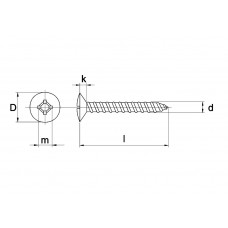 PARKER LENSKOP DIN 7983 RVS A2 3,5 X 16