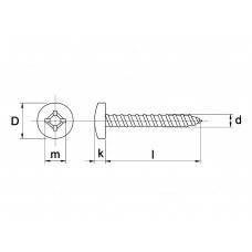 PARKER CILINDERKOP DIN 7981 ELEKTROLYTISCH VERZINKT 6,3 X 50