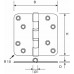 KOGELLAGERSCHARNIER 76X76MM RONDE HOEK RVS GEBORSTELD ZWART