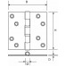 KOGELLAGERSCHARNIER 89X89MM RVS RECHTE HOEK GEBORSTELD ZWART