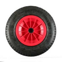 KRUIWAGENWIEL PVC VELG 4.00-8 LUCHT ZWART/ROOD (ZONDER AS 19113)