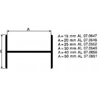 ALUMINIUM BLANK H PROFIEL GELIJK 15 MM