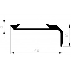 ALUMINIUM TRAPKANT MET NEUS 42X5MM