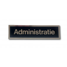 STICKER 165X45 ZWART/ZILVER TEKST "ADMINISTRATIE"