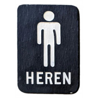 TEKSTBORD STEEN RH 118X82MM ZWART/WITTE TEKST HEREN +SYMBOOL