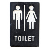 TEKSTBORD STEEN RH 118X82MM ZWART/WITTE TEKST TOILET+SYMBOOL