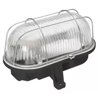 BULLEYE 100W E27 GLAS + STALEN KORF IP44 ZWART