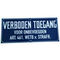 BORD BLAUW PVC 350X155MM "VERBODEN TOEGANG VOOR ONBEVOEGDEN"