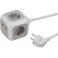 ALEA-POWER USB-CHARGER STEKKERBLOK4-VOUDIG, 1,4M H05VV-F 3G1,5