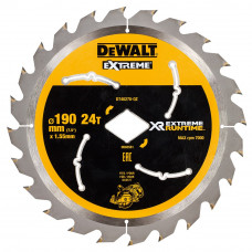 CIRKELZAAGBLAD EXTREME RUNTIME CZB 190MM 24T (RUITVORMIG ASGAT) - DEWALT [DT40270-QZ]