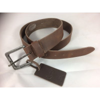 LEDEREN RIEM. 4 CM BREED. TIMBELT 421 DONKERBRUIN 115CM