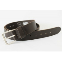 LEDEREN RIEM. 4 CM BREED. TIMBELT 416 DONKERBRUIN 115CM