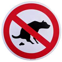 STICKER VERBODEN TE POEPEN VOOR HONDEN Ø 200MM