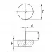 GLIJNAGEL VILT MET SCHROEF 24MM WIT GRIJS