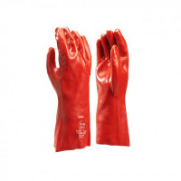 HANDSCHOEN PVC ROOD 40CM MAAT 10 7016AN