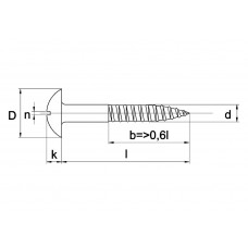 HOUTSCHROEF BOLKOP DIN 96 MESSING BLANK 5 X 35