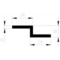 ALUMINIUM BLANK Z PROFIEL 14X8X14X2