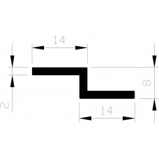 ALUMINIUM BLANK Z PROFIEL 14X8X14X2