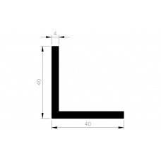 ALUMINIUM BLANK PROFIEL HOEK 40X40X4