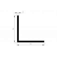 ALUMINIUM BLANK PROFIEL HOEK 50X50X3