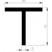 ALUMINIUM BLANK T PROFIEL 40X40X4