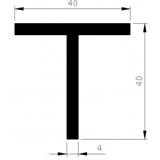 ALUMINIUM BLANK T PROFIEL 40X40X4