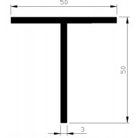 ALUMINIUM BLANK T PROFIEL 50X50X3